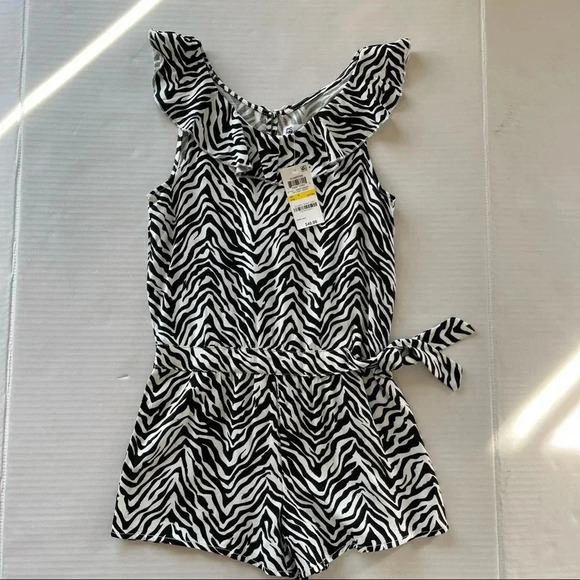 Epic Threads Zebra Romper Girls Medium Nwt Black Ivory - Picture 10 of 16